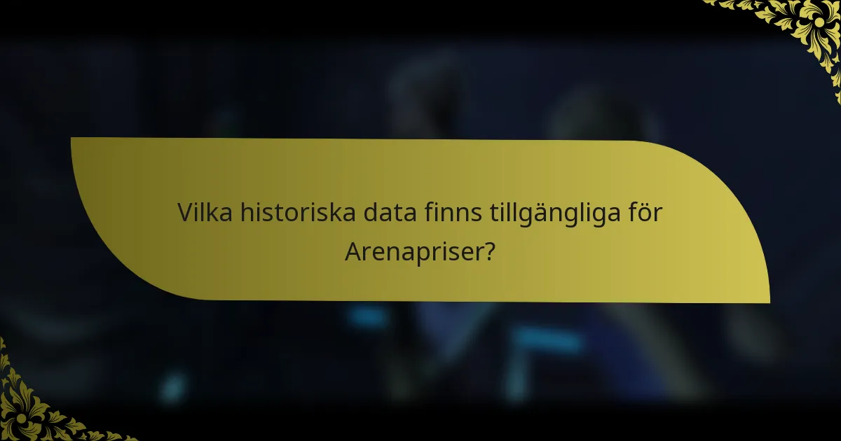 Vilka historiska data finns tillgängliga för Arenapriser?